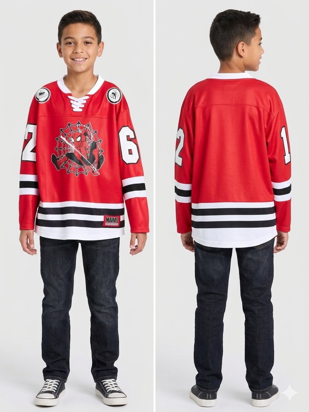 Marvel Red Spider-Man Hockey Jersey for Kids